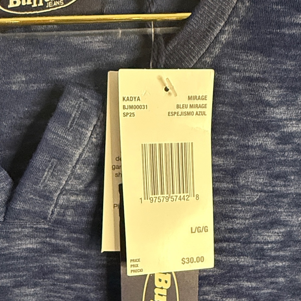 Men’s L Buffalo Jeans Blue Short Sleeve Henley Shirt - Picture 2 of 4